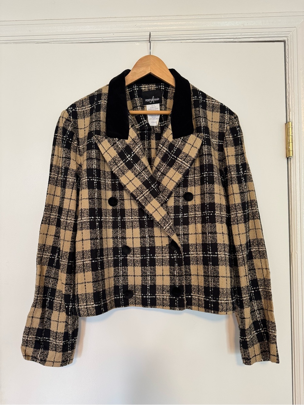 Vintage 90s Positive Attitude Cropped Plaid Blazer - Plus size